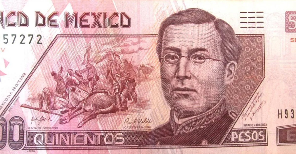El billete de 500 pesos de Ignacio Zaragoza fue sustituido por el de Diego Rivera, que después fue actualizado por uno con la imagen de Benito Juárez. 